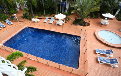 Stay Relaxed at Our Tropical Garden Outdoor Pool Area